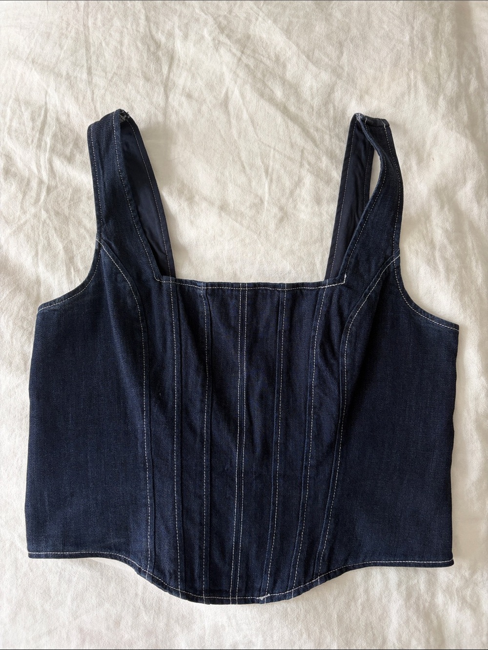 Denim bustier top